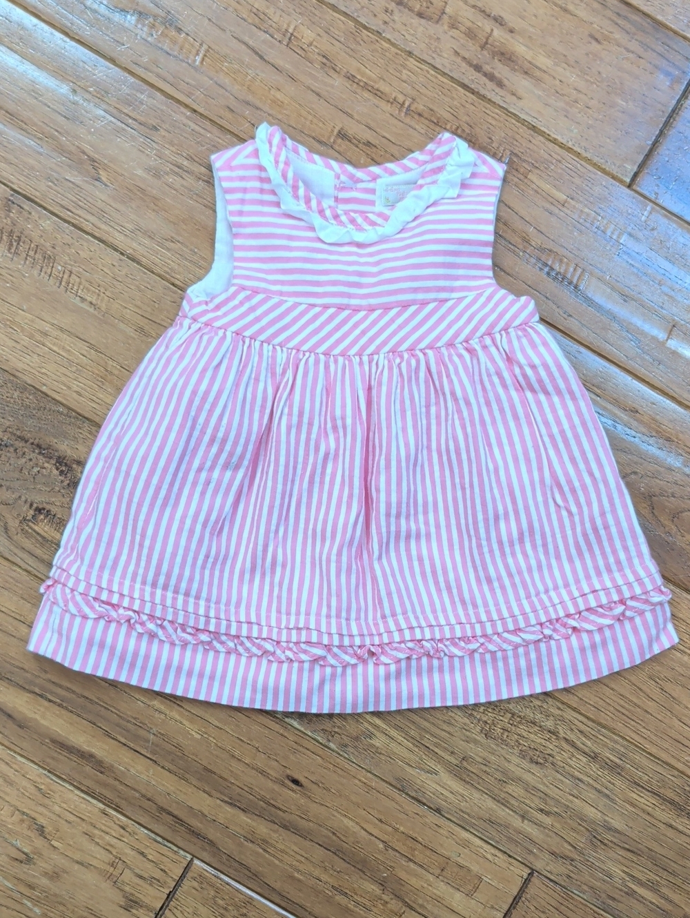 Newborn Mayoral Pink and White Striped Baby Dress